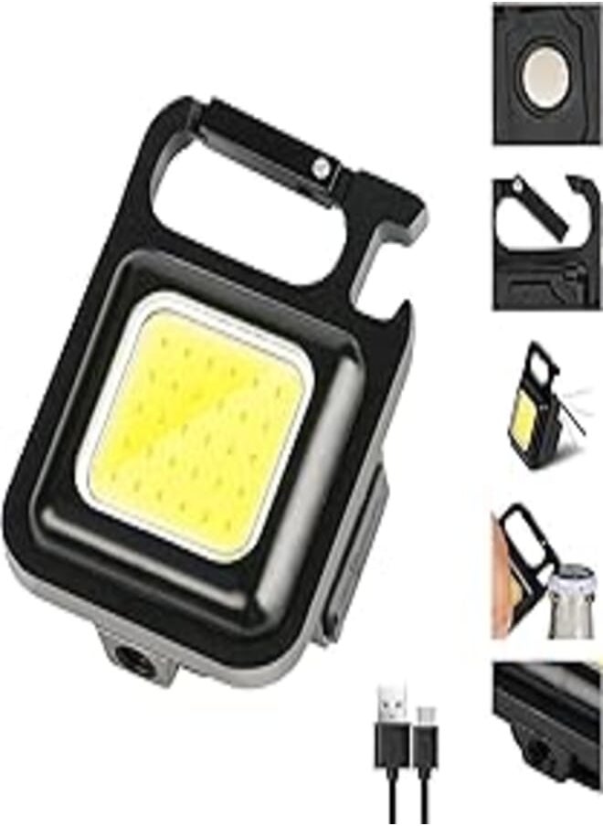 ROMINO ROMINO LED Keychain Light, COB Rechargeable Keychain Emergency Light, 1000 Lumens Bright Light Portable Keychain Flashlight, USB Rechargeable Light for Fishing Walking Camping Light (Pack of 1) 