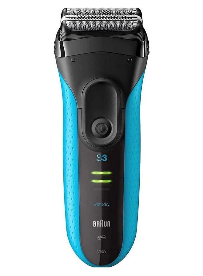BRAUN Series 3 3010BT Rechargeable Wet And Dry Electric Shaver Kit Clear/Black/Blue 8.7x6.1inch - Image 1