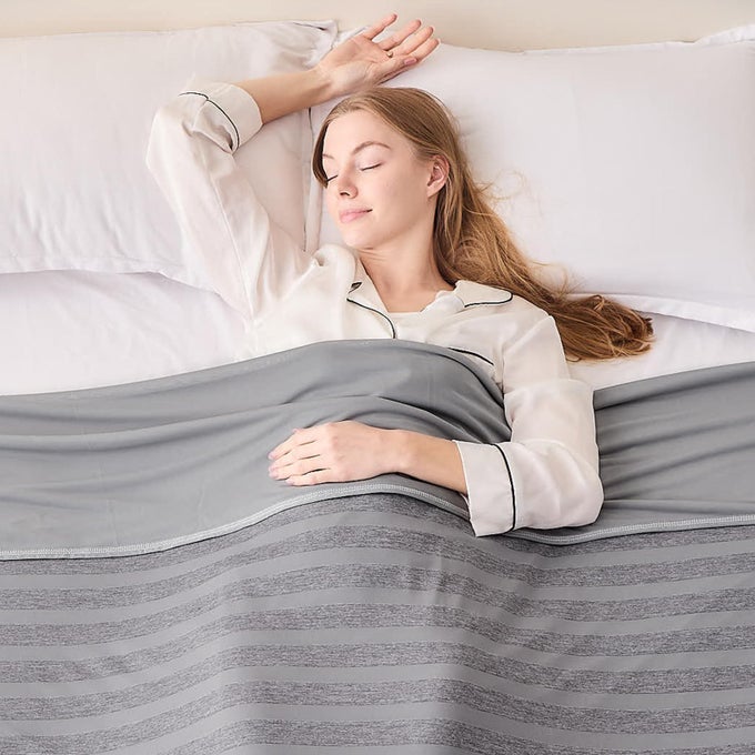 COOLING THROW BLANKET FOR SUMMER QMAX 04 NIGHT SWEATS THROW BLANKET THIN KEEP COOLING BREATHABLE SUMMER STRIPED GREY BLANKET SINGLE BED SOFA127X177CM