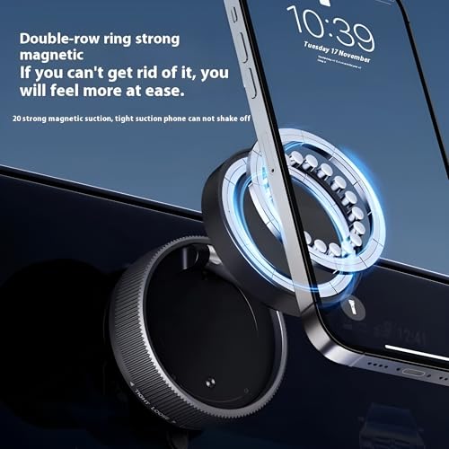 JYNOR 360° Vacuum Magnetic Phone Holder | Strong Magnetic Car Mount with Suction Cup | Hands-Free Mobile Holder for Car, Gym, Mirror & Shower | Extended Arm | Universal Compatibility (Black Premium) - Image 3