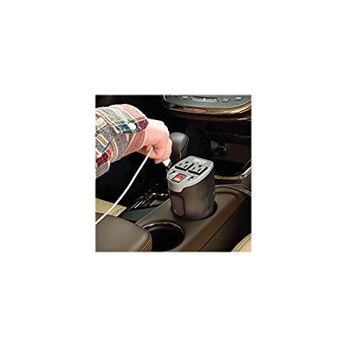 Tripp Lite 200W Car Power Inverter with 2 Outlets & 2 USB Charging Ports, Cup Holder Design, Auto Inverter (PV200CUSB),Gray - Image 5