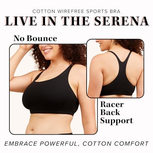 Leading Lady Sports Bra for Women - The Serena Wirefree Sports Bra - Black - Image 4