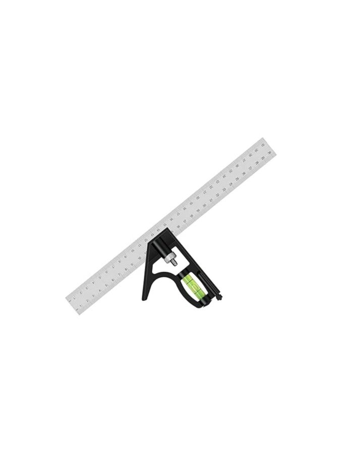 Combination Square High Precision T Ruler Layout Measuring Tool with Heavy Duty Cast Iron Head for Carpenters Machinists to Check Angles - Image 1