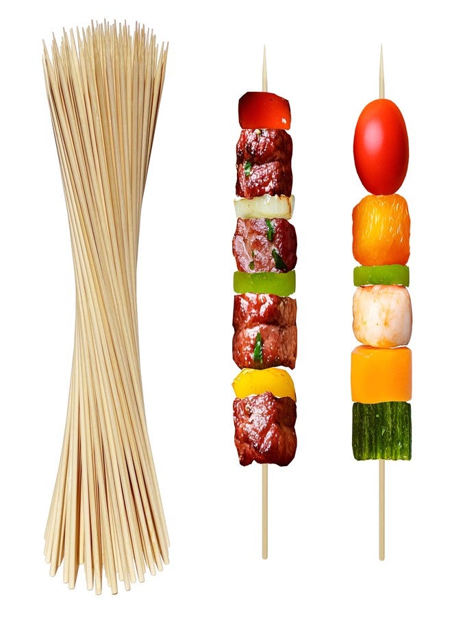 XMZY Bamboo Skewers 8 Inch Wooden Skewers Sticks for Fruit, Kabob, BBQ, Grilling, Yakitori. More Size Choices 10"/12", 100 PCS (8inch X Φ3mm) - Image 1