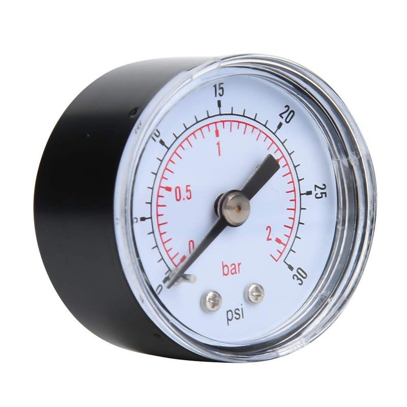 Pressure Metal Outer Box Cover Transparent Dial 0-30psi 0-2bar Back Connection Industrial - Image 3