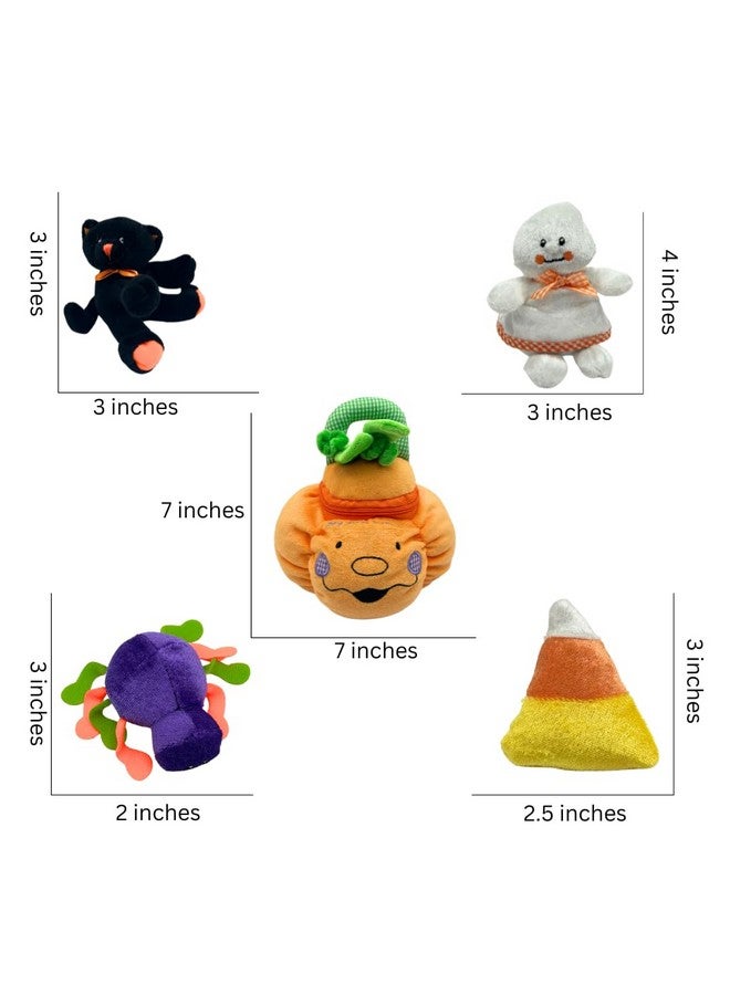 Genius Baby Toys The Original My First Halloween Pumpkin Playset for Babies - Plush Stuffed Pumpkin Toy with 4 Ct Sensory Toys (Cat, Ghost, Spider, Candy Corn) - Fun Keepsake by Genius Baby - Image 5