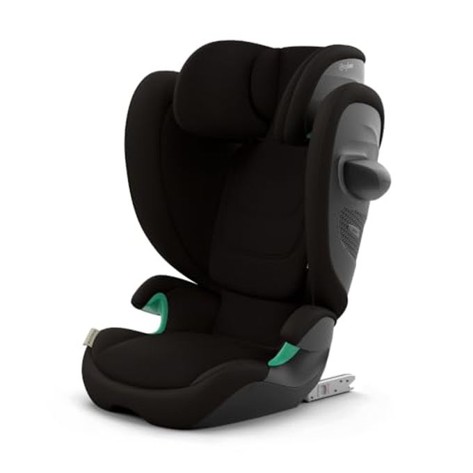 cybex Solution G2 Folding High-Back Booster Seat Lightweight, Travel-Friendly, Rigid Latch Installation, Linear Side-Impact Protection, Height Adjustable, Moon Black - Image 1