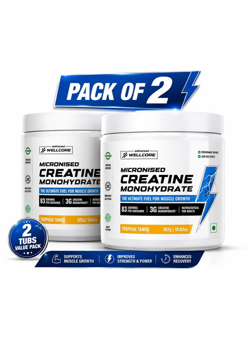 Wellcore Creatine Tropical Tango 307g Pack of 2 - Image 1