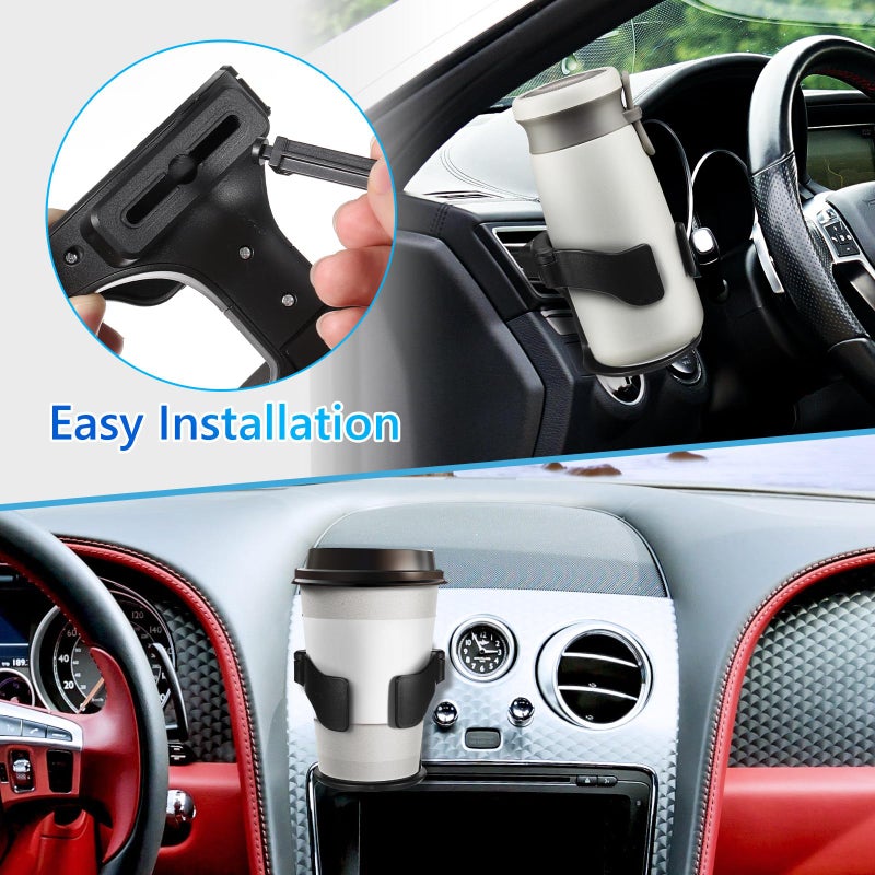 Car AC Vent Cup Holder 2 Pcs Vehicle Drink Bottle Storage Travel Accessories - Image 5