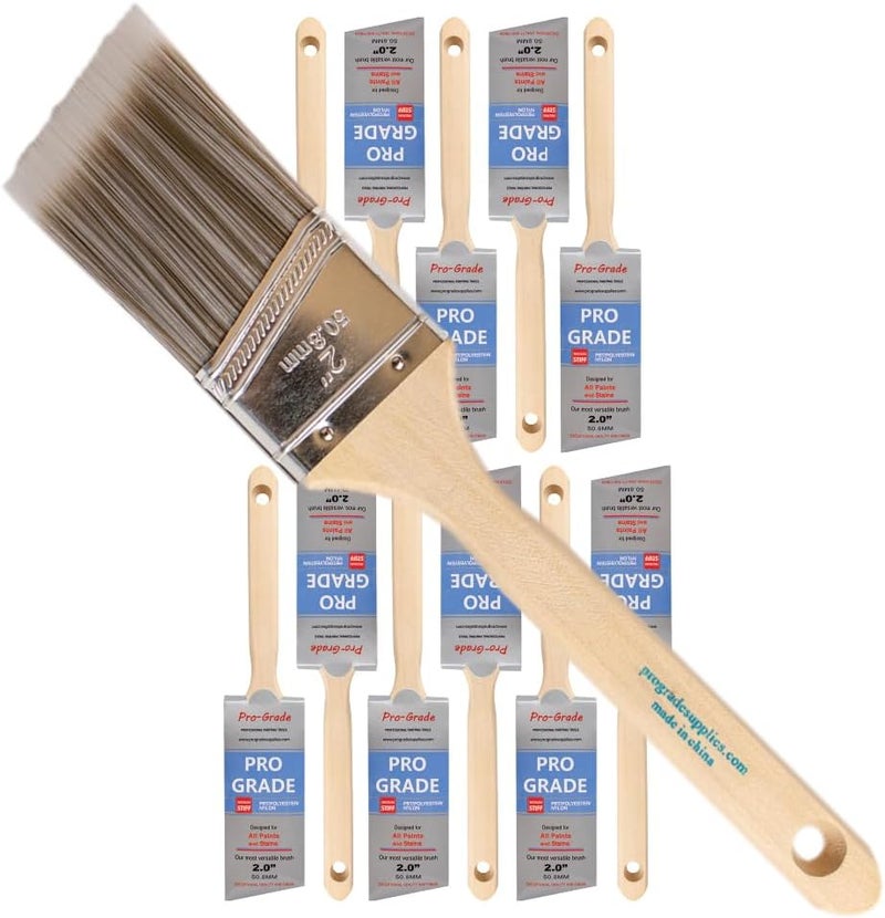 Pro-Grade - Paint Brushes - 12Ea 2" Angle Brushes - Image 1