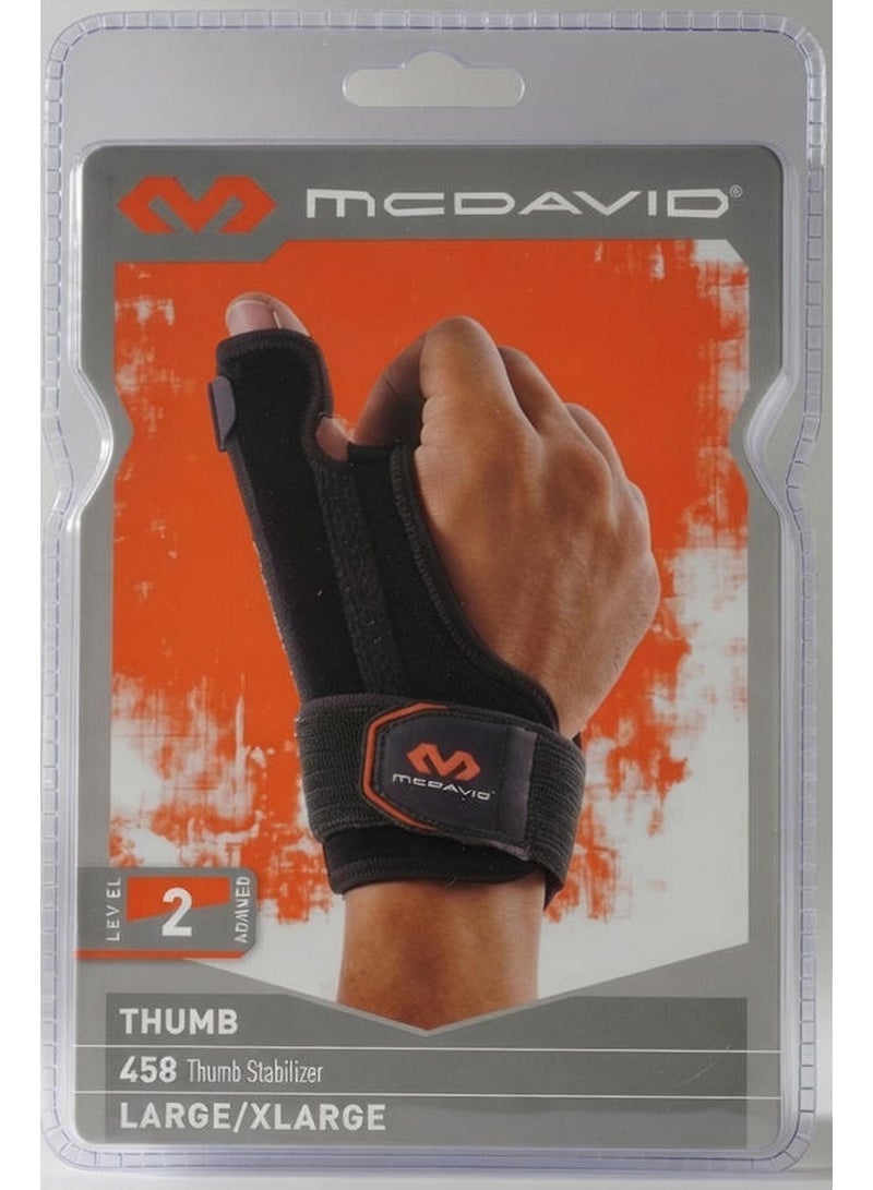 McDavid 458 Level 2 Advanced Large/XLarge Thumb Stabilizer Black Over 18Cm - Image 1