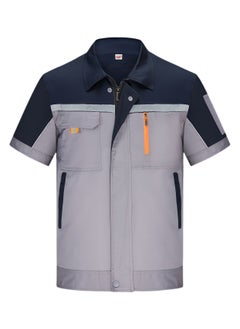 SKT Shiketro Summer Short Sleeve Workwear for Men and Women, Thin Reflective Work Protective Clothing that Absorbs Sweat and Allows for Breathability  - Image 1