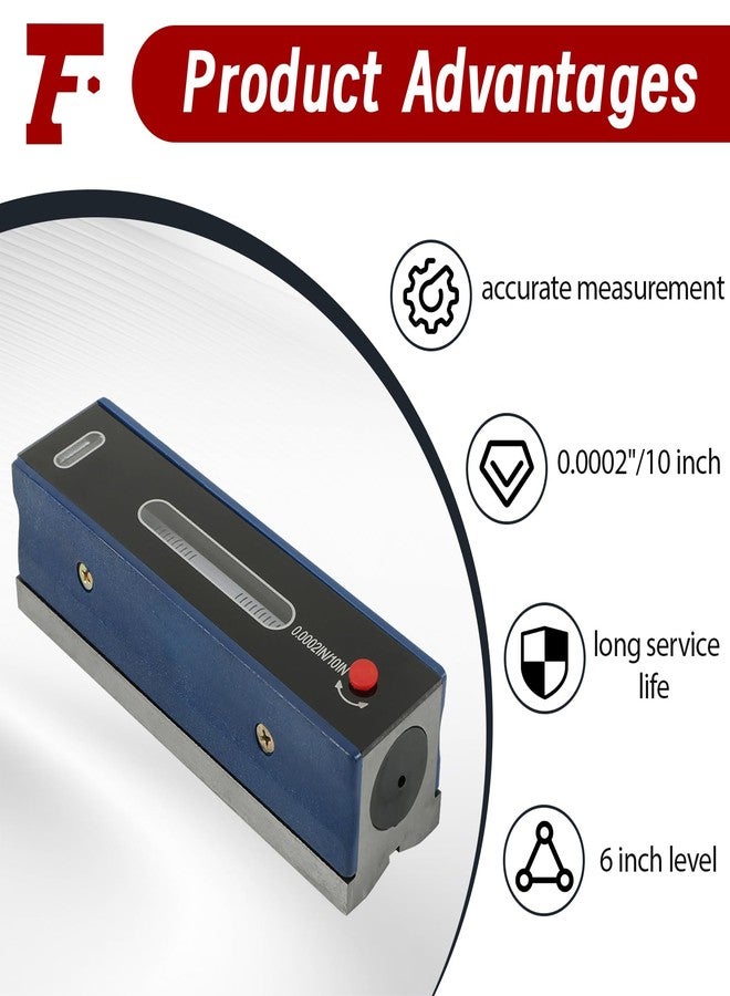 findmall 6 Inch Professional Accurate Level with Box, 0.0002/10 Inch Accuracy Strip Level for Checking the Work of Machinists Toolmakers - Image 3