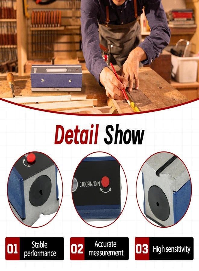 findmall 6 Inch Professional Accurate Level with Box, 0.0002/10 Inch Accuracy Strip Level for Checking the Work of Machinists Toolmakers - Image 4