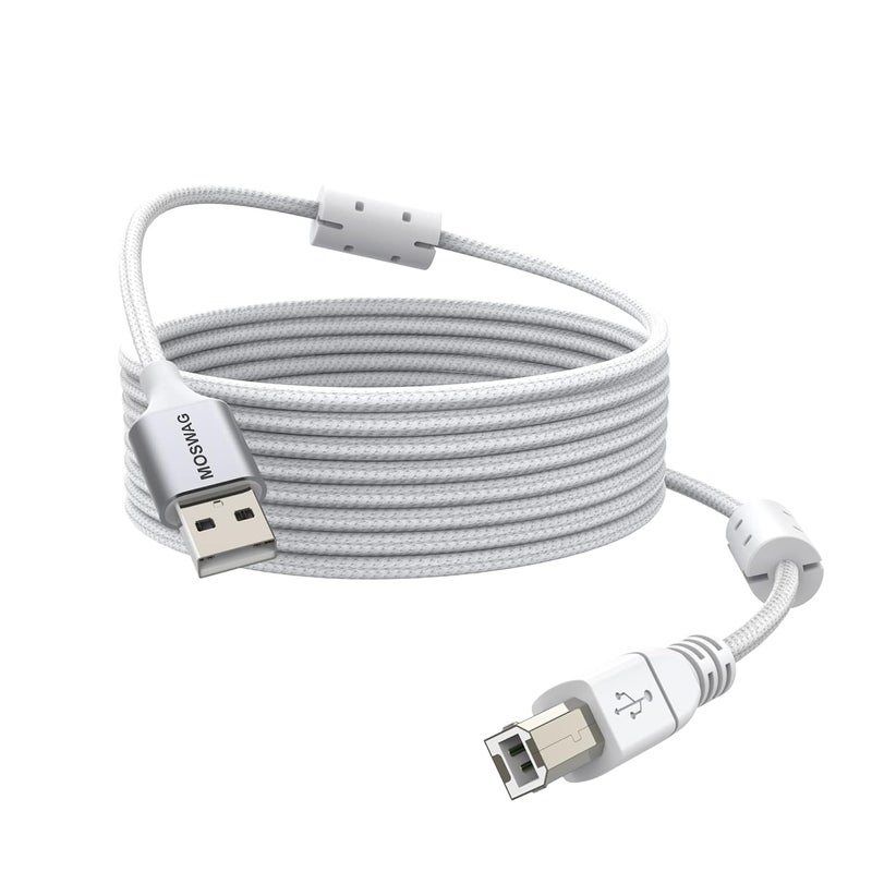 Long Printer Cable 16.4FT/5M Scanner Cable USB Printer Cord USB Type A to Type B Scanner Cord High Speed Compatible with HP,Canon,Epson,Dell,Lexmark,Brother,Xerox,Samsung and More - Image 1