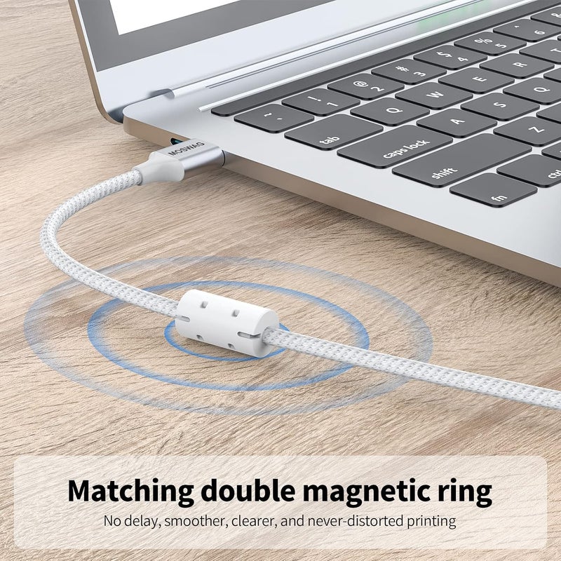 Long Printer Cable 16.4FT/5M Scanner Cable USB Printer Cord USB Type A to Type B Scanner Cord High Speed Compatible with HP,Canon,Epson,Dell,Lexmark,Brother,Xerox,Samsung and More - Image 5