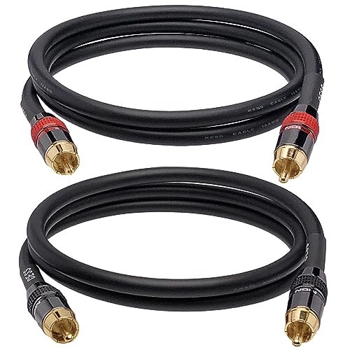 CNCESS CESS-163-3f Heavy Duty 12 Gauge Premium RCA Audio Patch Cable (3 Feet) - Image 1
