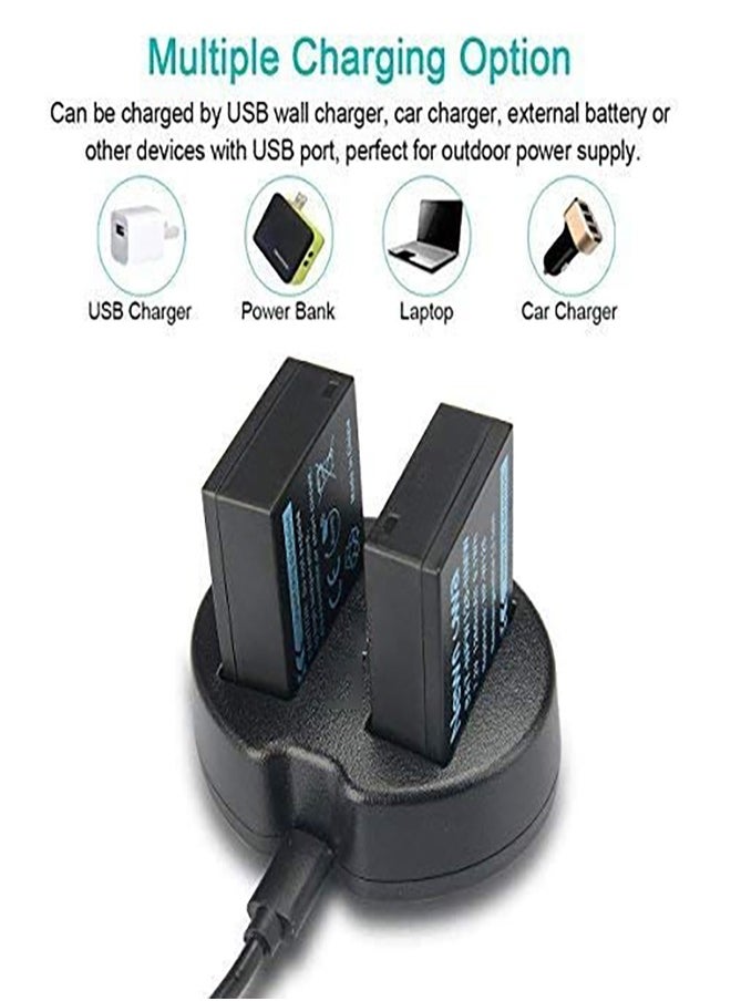 Generic - Dual USB Charger Compatible with Fujifilm NP-W126 NP-W126S FinePix X-Pro1 X-Pro2 HS30EXR HS33EXR HS35EXR HS50EXR X100F X-A1 X-A2 X-A3 X-A5 X-E1 X-E2 X-M1 X-T1 X-T2 X-T10 X-T20 X-T100 X-H1 - Image 1