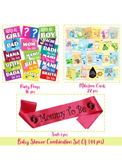 WOBBOX Wobbox Baby Shower Decoration Items| Baby Shower Ceremony Photo Booth Props for Photoshoot, Milestone Crad& Mom to Be Sash, Godh Bharai Ceremony Decoration Kit-(FP475)  - Image 2