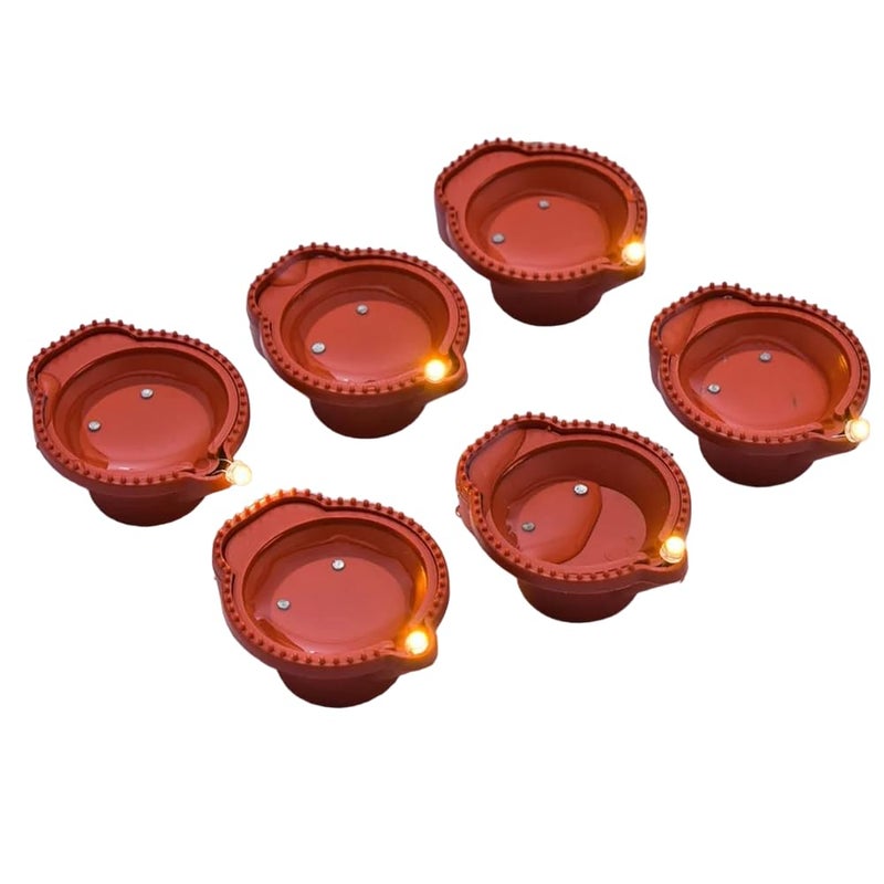 Homsagar Homsagar Set of 6 Water Sensor Diya Lights Electric Flameless Smokeless LED Diyas for Home Decor Diwali Festivals Decoration Christmas New Year 