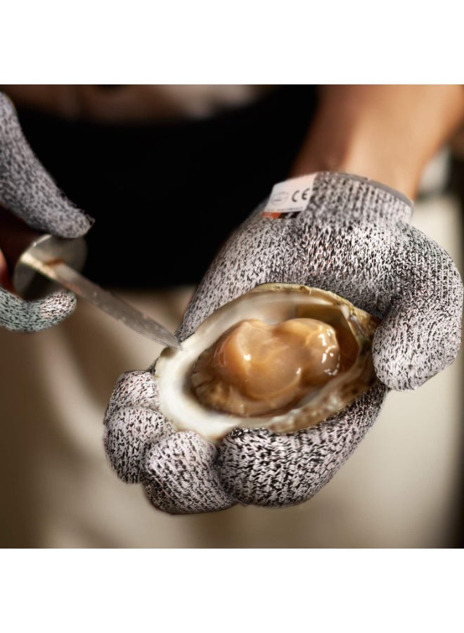 4 PCS (M+l) Cut Resistant Gloves Level 5 Protection for Kitchen, Upgrade Safety Anti Cutting Gloves for Meat Cutting, Wood Carving, Mandolin Slicing and More (Grey) - Image 4