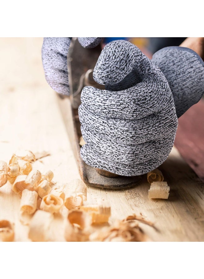 4 PCS (M+l) Cut Resistant Gloves Level 5 Protection for Kitchen, Upgrade Safety Anti Cutting Gloves for Meat Cutting, Wood Carving, Mandolin Slicing and More (Grey) - Image 5