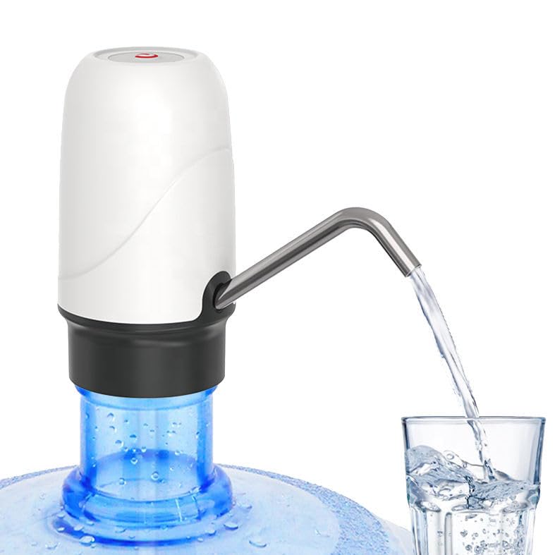 QLECT Magic Automatic Electric Water Dispenser Pump for 20 Litre Bottle Portable Water Pump Dispenser for Home, Office, and Outdoors | 1200 mAh Fast Charging Battery(White) - Image 1