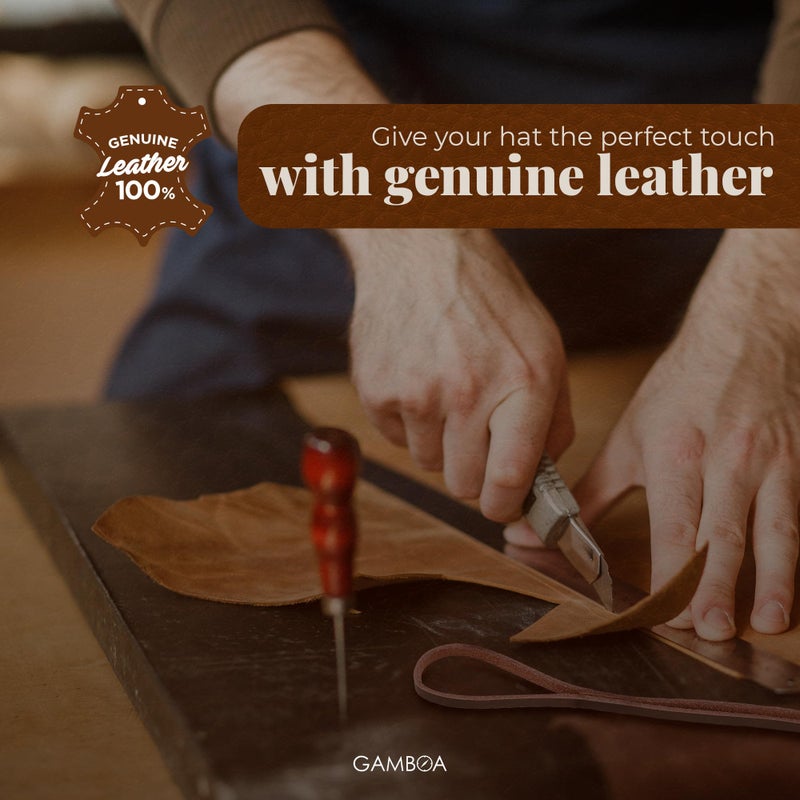 Gamboa 100% Leather Hat Chin Strap for Men and Women Removable Hat Chin Cord for Cowboy and Sun Hats Brown - Image 3