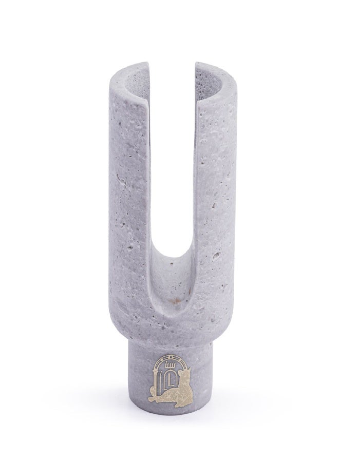 Layers Ofra White/Grey Travertine Mini Incense Burner Holder – Natural Marble with Golden Burner - Image 4