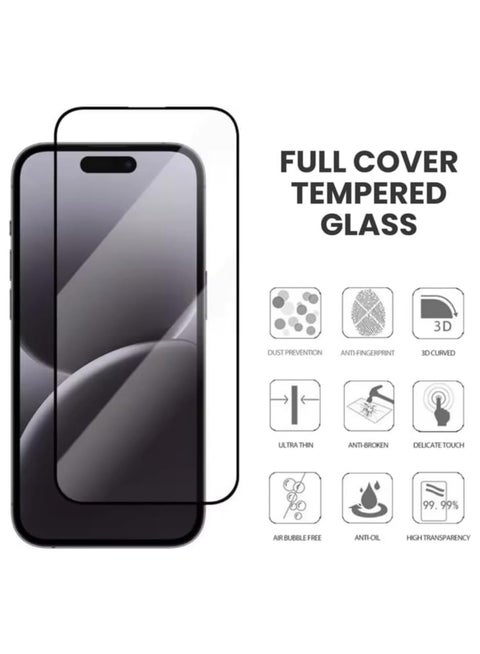 Iphone 16 Pro Max Screen Protector, Tempered Glass [Full Adhesive][Full Coverage] [Bubble-Free] [Anti Scratch] HD Clear High Responsive Screen Protector for Iphone 16 Pro Max 2024