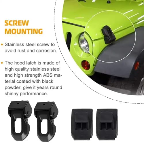 Wocch JL OEM Hood Latches for Jeep Wrangler JK JKU JL JLU & Gladiator JT 2007-2026, Hood Lock Catch Latches Replacement Accessories, 1 Pair - Image 4