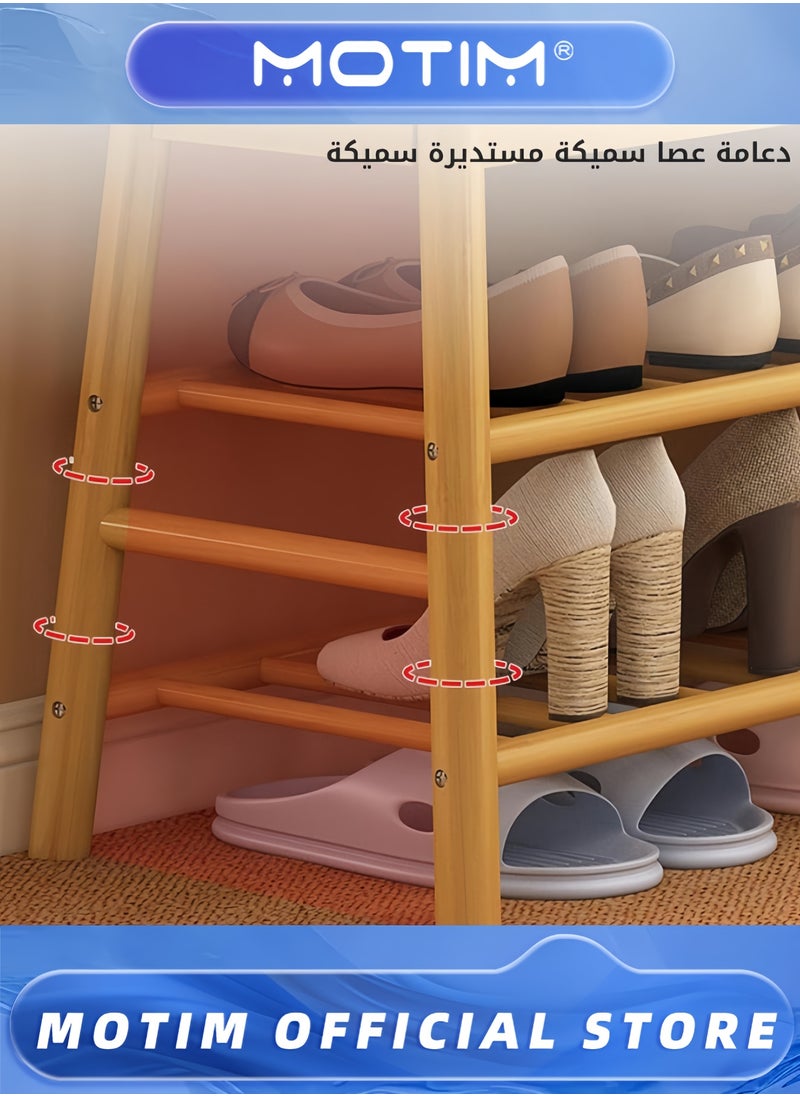 Motim Shoe Storage Bench Bamboo Entryway Bench Upholstered Bench with Flip Shoe Rack with Hidden Storage Compartment  - Image 3
