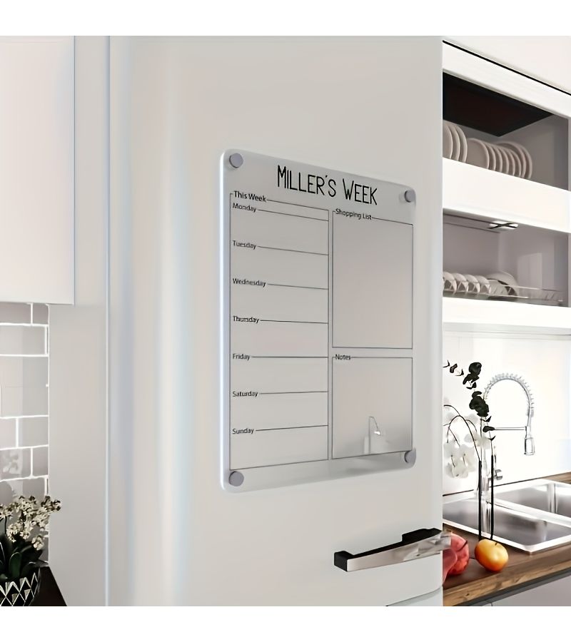 2D Flat Acrylic Weekly Transparent Wall Calendar Home Office Organization Simple Time Management - Image 2