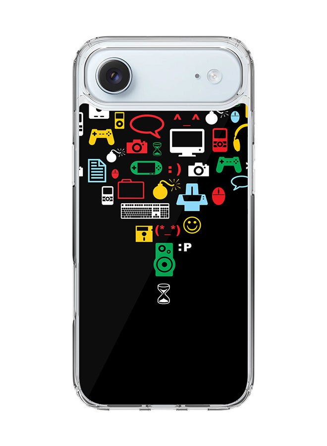 Stylizedd Classic Clear MagSafe Case for iPhone 17 Air , Hybrid Soft Case Flexible Edges Anti Drop TPU PC Gel Thin Transparent Cover [ Designed for iPhone 17 Air ] - Convergence (Black) Full Print