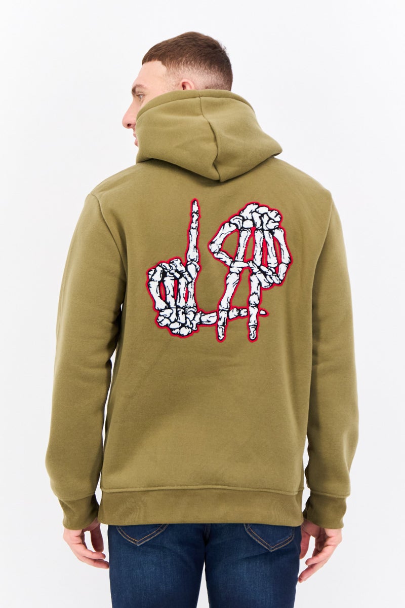 MEMBERS ONLY Men Hooded Embroidered Logo Long Sleeves Sweatshirt, Olive - Image 3