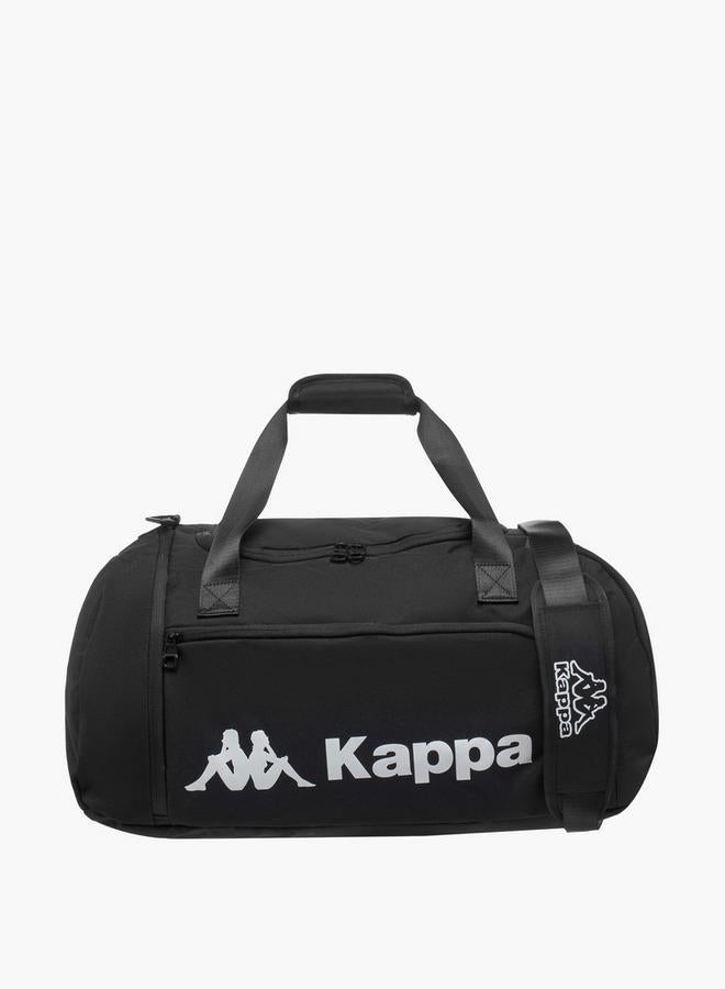 Kappa Logo Print Duffle Bag with Detachable Strap - Image 1
