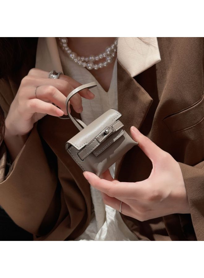 Loquat 2024 Mini Kelly Bluetooth Headset Bag Fashion Creative Dumpling Bag Pendant Car Rear Mirror Hanging Wholesale-Color:Dumpling Bag Elephant Gray-Applicable Model:Airpods Pro/pro2/3 - Image 1