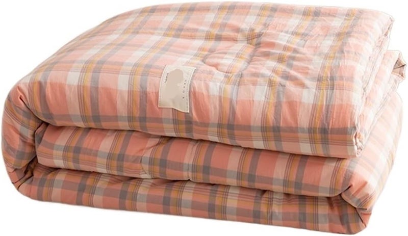 Compatible for Percale Stone Wash Cotton Knitted Quilt Breathable Spring/Summer Comforter(C,150x200cm) - Image 1