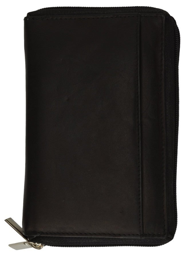 MARSHAL Ladies Checkbook Organizer Genuine Leather Zip Around Clutch Wallet - Image 4