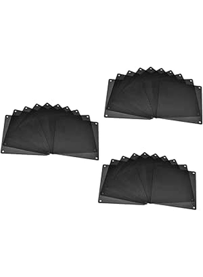 Black PVC Mesh Cooler Fan Cover For Computer Chassis And Electronic Devices 3 Pack - Image 1