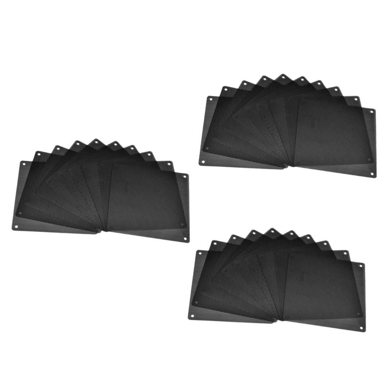 Black PVC Mesh Cooler Fan Cover For Computer Chassis And Electronic Devices 3 Pack - Image 2