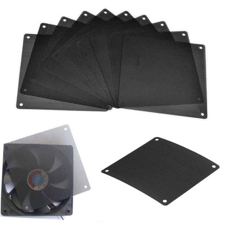 Black PVC Mesh Cooler Fan Cover For Computer Chassis And Electronic Devices 3 Pack - Image 3
