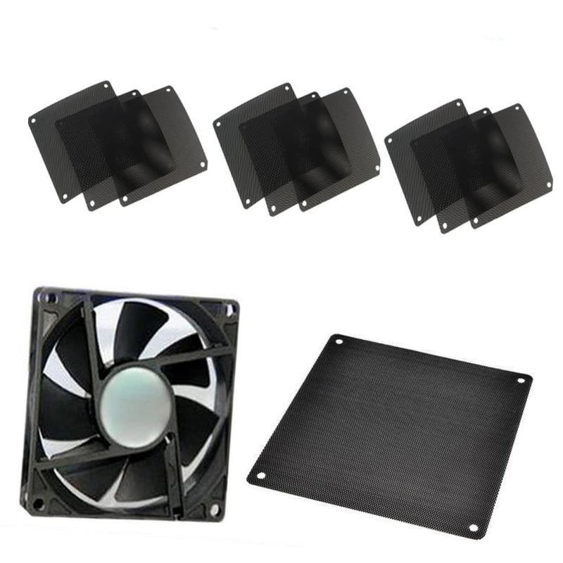 Black PVC Mesh Cooler Fan Cover For Computer Chassis And Electronic Devices 3 Pack - Image 5