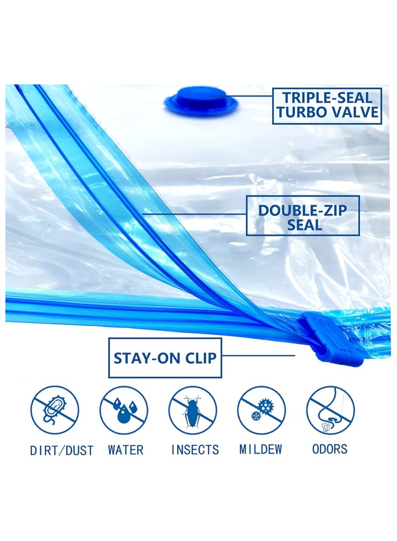 SYOSI Vacuum Storage Bags, Space Saver Vacuum Storage Bags, Reusable Clothes Storage Bags, Vacuum Seal Bags for Clothing, Comforters, Blankets, Bedding, Storage Space Bags, Pump Not Included (Jumbo 6PCS) - Image 5
