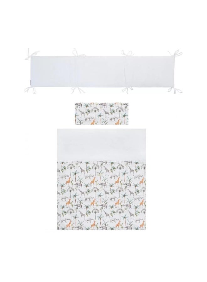 Bimbidreams Africa Bedding-Set Made Of 100 Organic Cotton-Suitable For 60 X 120 And 70 X 140 Cribs Duvet Cover Protector Fitted Sheet Pillow Cover - Image 1