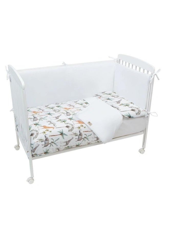 Bimbidreams Africa Bedding-Set Made Of 100 Organic Cotton-Suitable For 60 X 120 And 70 X 140 Cribs Duvet Cover Protector Fitted Sheet Pillow Cover - Image 2