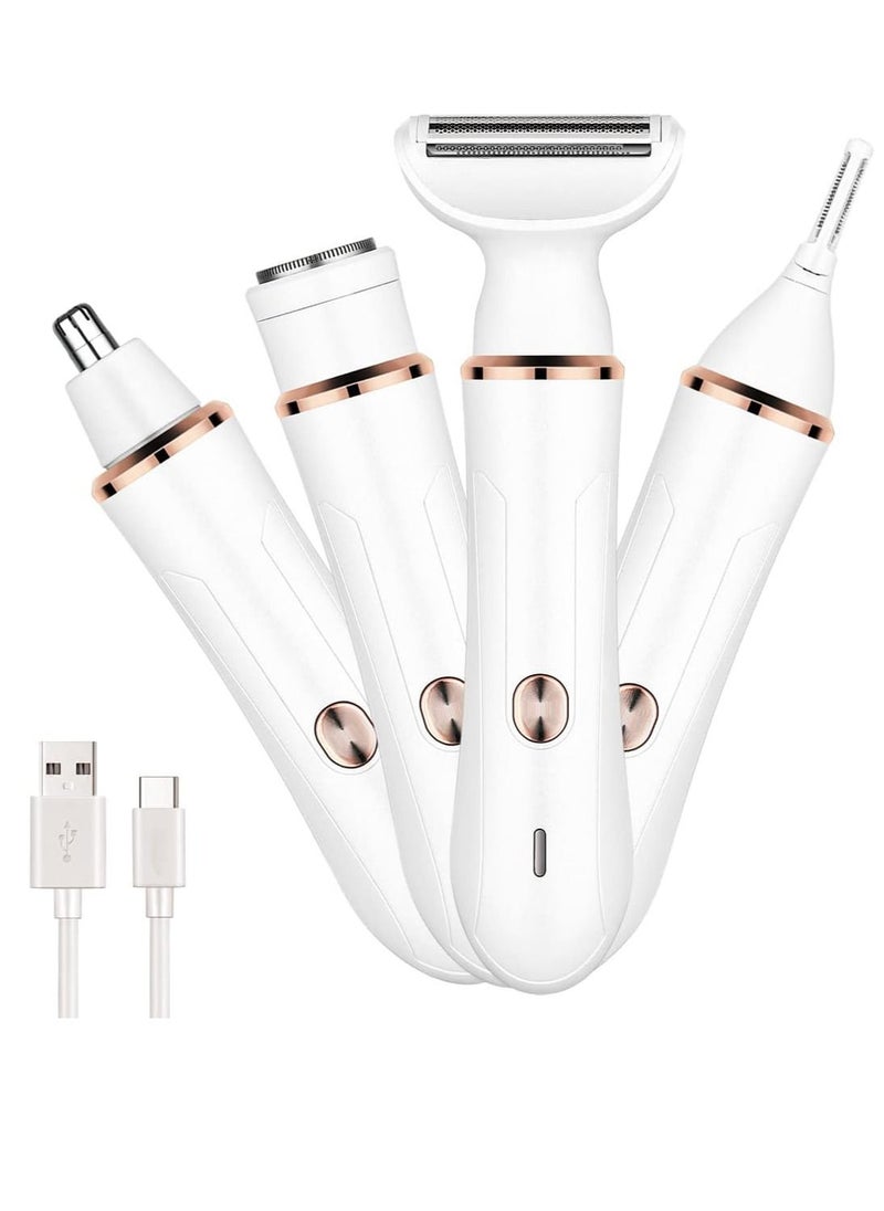 Sharpdo - Electric Razor for Women, Hair Trimmer for Bikini Legs Womens Shaving Eyebrow Lips Body Face Beard Mustache Nose Arm Armpit Facial Hair Removal for Women's Shaver 4 in 1 Kit, Type-C Charging Port - Image 1
