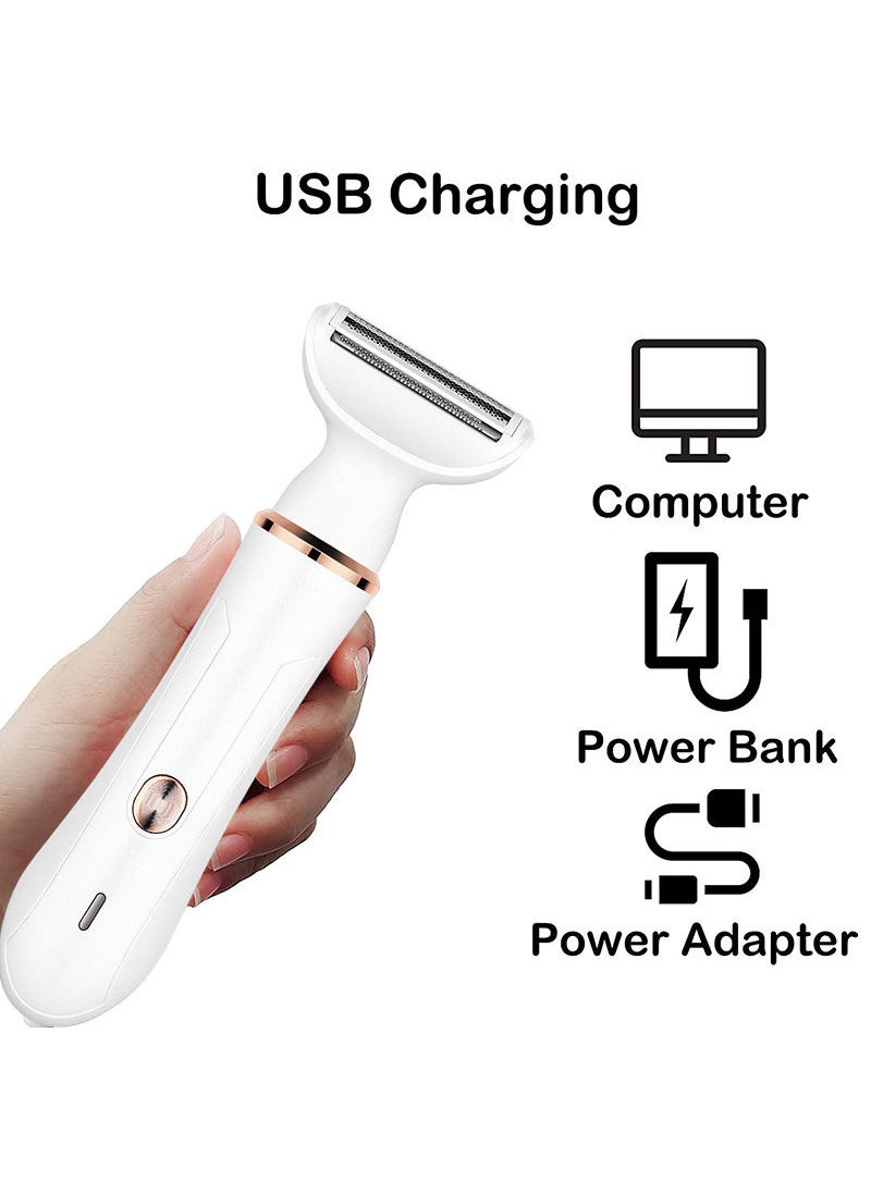 Sharpdo - Electric Razor for Women, Hair Trimmer for Bikini Legs Womens Shaving Eyebrow Lips Body Face Beard Mustache Nose Arm Armpit Facial Hair Removal for Women's Shaver 4 in 1 Kit, Type-C Charging Port - Image 1