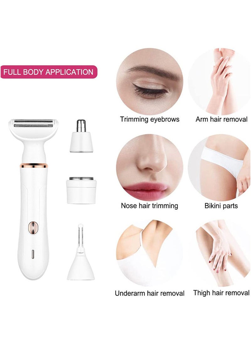 Sharpdo - Electric Razor for Women, Hair Trimmer for Bikini Legs Womens Shaving Eyebrow Lips Body Face Beard Mustache Nose Arm Armpit Facial Hair Removal for Women's Shaver 4 in 1 Kit, Type-C Charging Port - Image 1