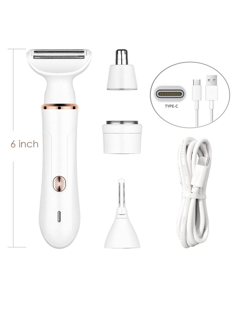 Sharpdo - Electric Razor for Women, Hair Trimmer for Bikini Legs Womens Shaving Eyebrow Lips Body Face Beard Mustache Nose Arm Armpit Facial Hair Removal for Women's Shaver 4 in 1 Kit, Type-C Charging Port - Image 1